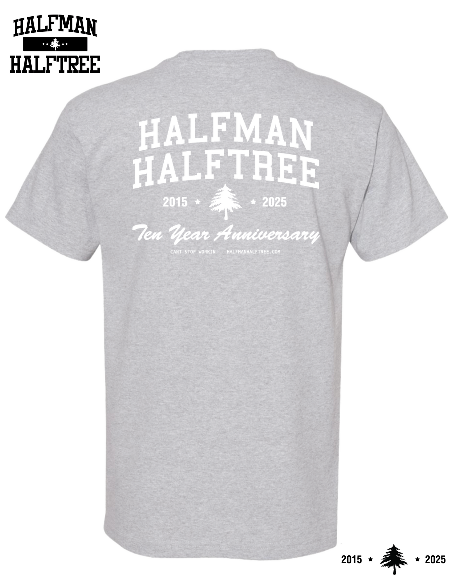 10 YEAR ANNIVERSARY CAMPAIGN TEE HEATHER GREY/WHITE COLORWAY
