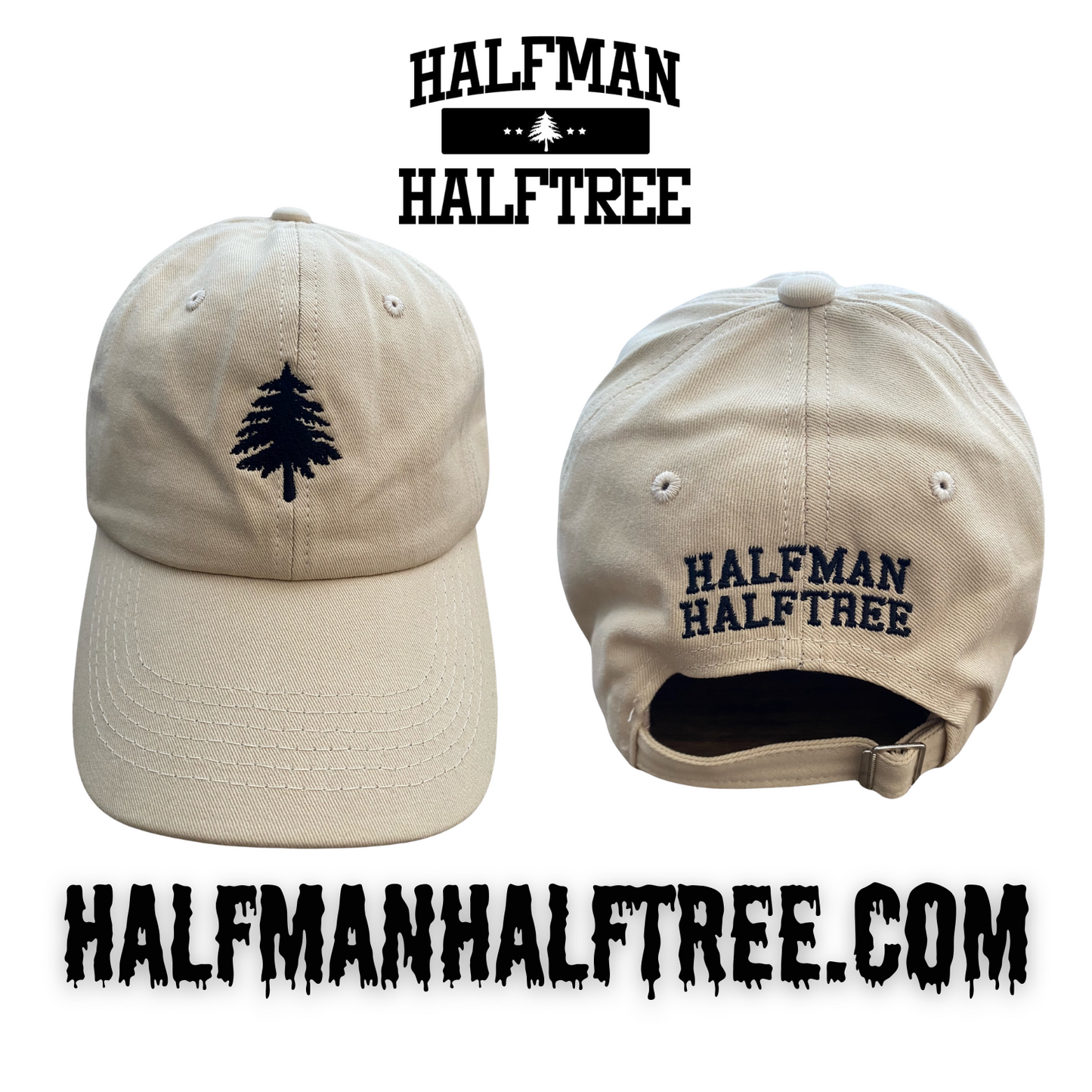 HMHT EMBROIDERED DAD HAT TAN/BLACK COLORWAY