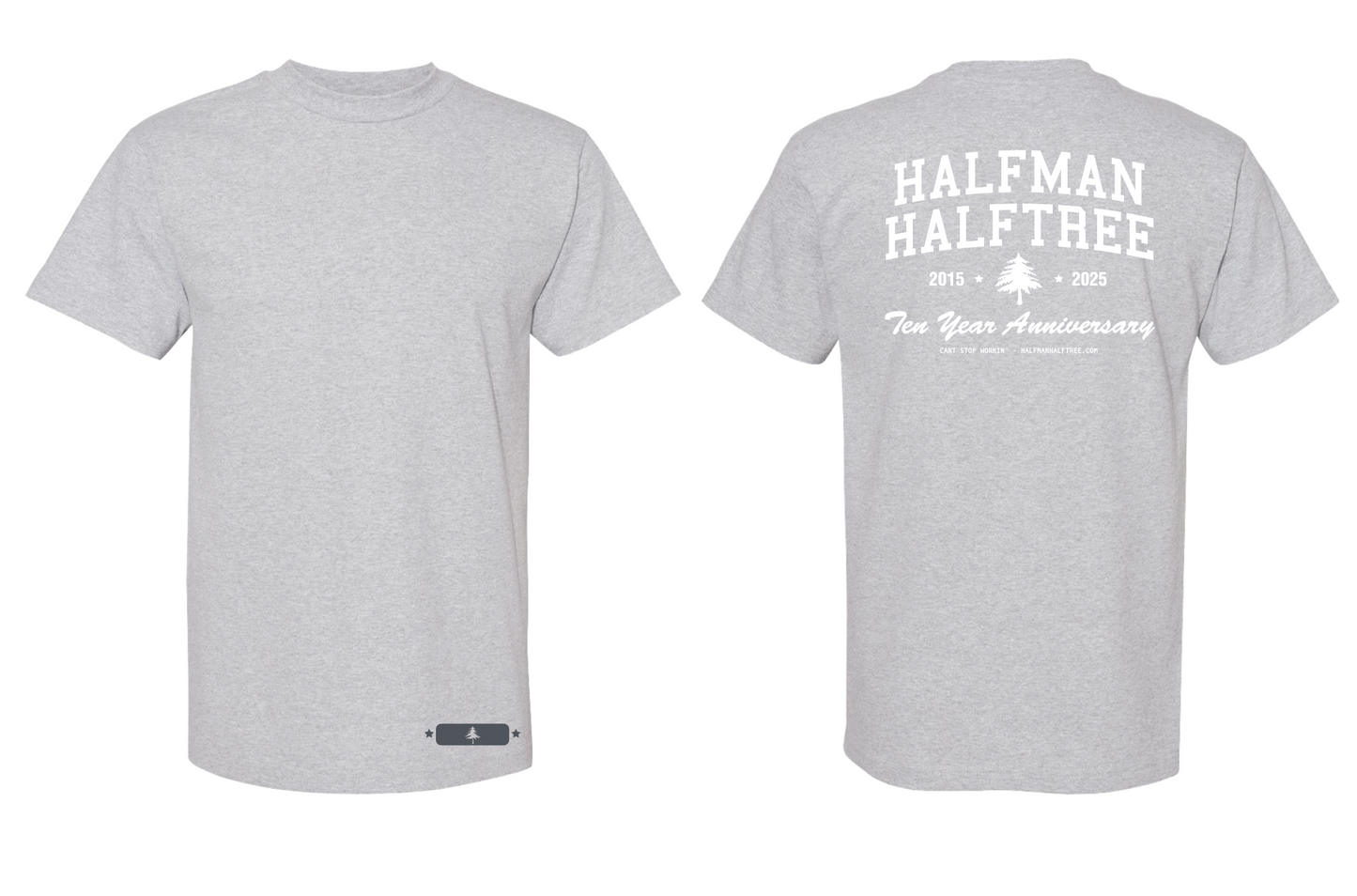 10 YEAR ANNIVERSARY CAMPAIGN TEE HEATHER GREY/WHITE COLORWAY