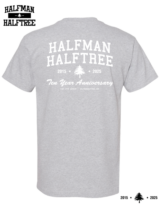 10 YEAR ANNIVERSARY CAMPAIGN TEE HEATHER GREY/WHITE COLORWAY